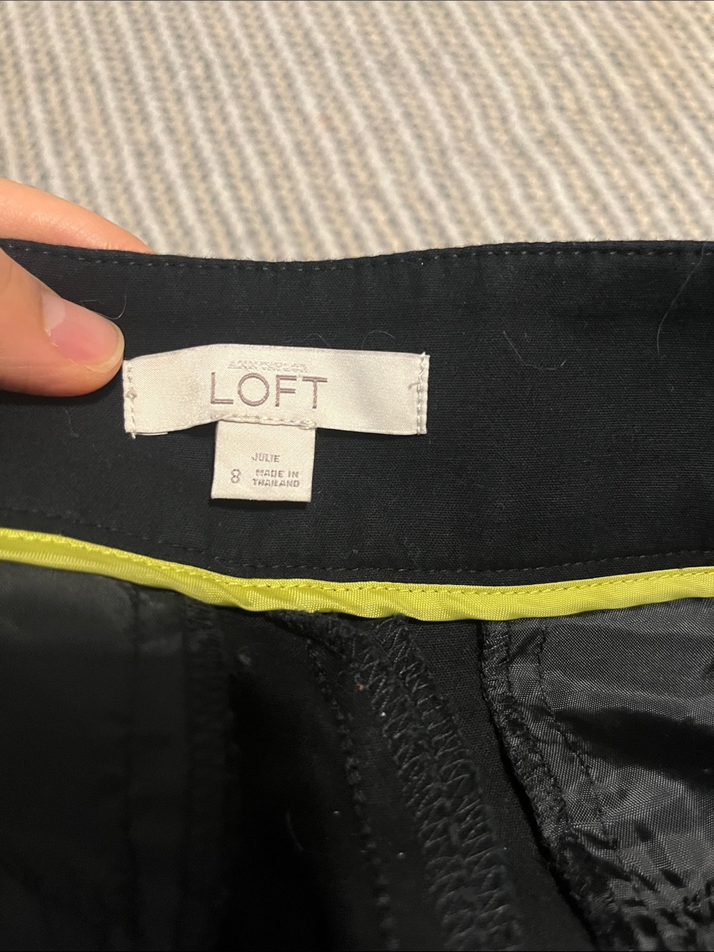 LOFT Black Skirt with Lime Trim